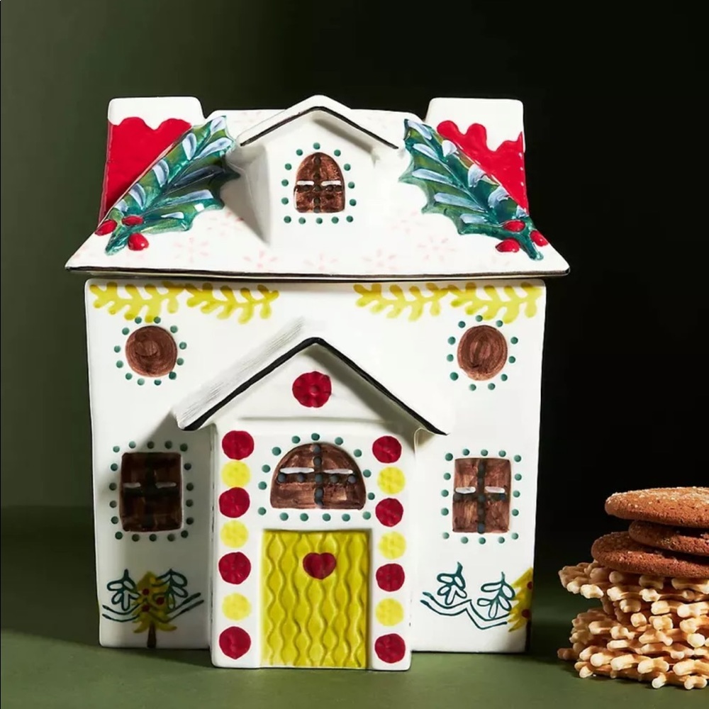 Anthropologie Nathalie Lete Holiday House Cookie Jar